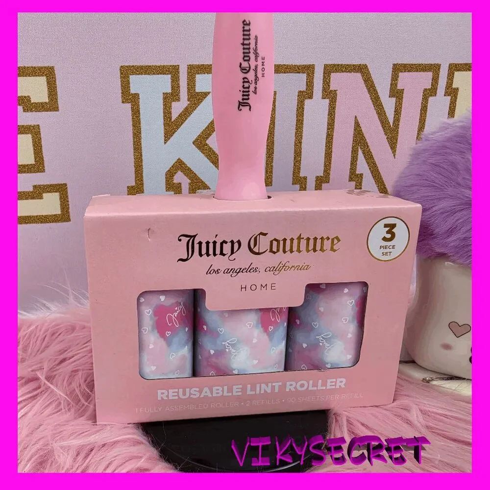 ❤️ NWT Juicy Couture Reusable Lint Roller 3 Pack #7374 ❤️